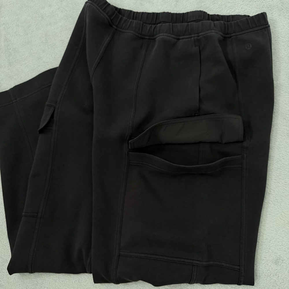 Lululemon Cargo Pants Womens 12 Wide Leg Double Knit Mid Rise Sweatpants W5FXCS